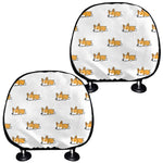 Sleeping Corgi Pattern Print Car Headrest Covers