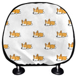 Sleeping Corgi Pattern Print Car Headrest Covers