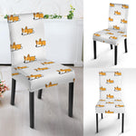 Sleeping Corgi Pattern Print Dining Chair Slipcover