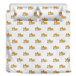 Sleeping Corgi Pattern Print Duvet Cover Bedding Set