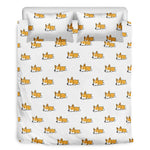 Sleeping Corgi Pattern Print Duvet Cover Bedding Set