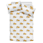 Sleeping Corgi Pattern Print Duvet Cover Bedding Set