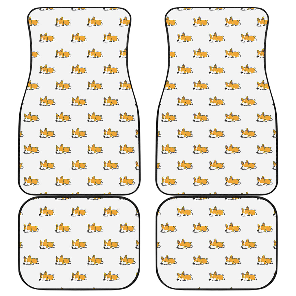 Sleeping Corgi Pattern Print Front and Back Car Floor Mats