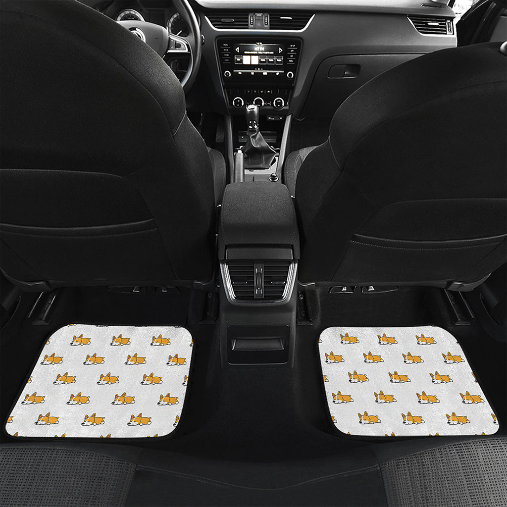 Sleeping Corgi Pattern Print Front and Back Car Floor Mats