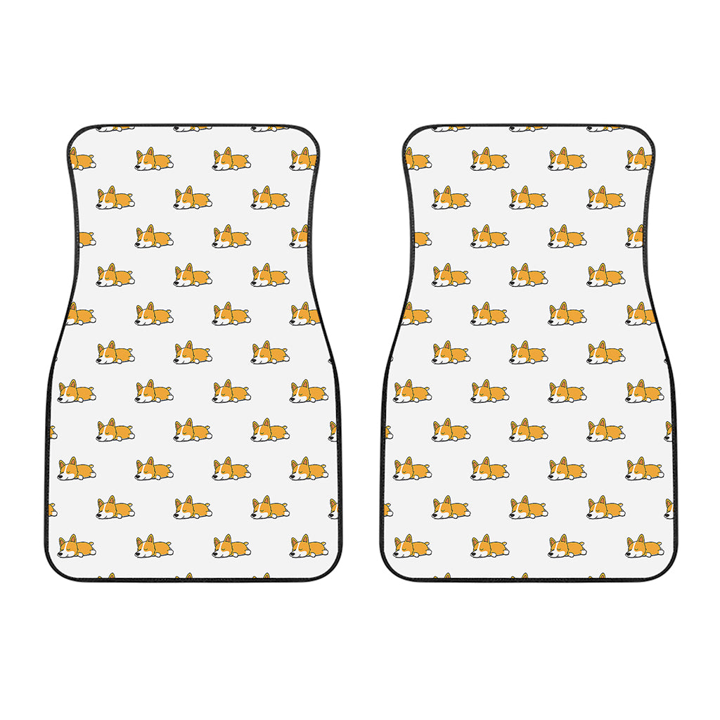 Sleeping Corgi Pattern Print Front Car Floor Mats