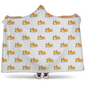 Sleeping Corgi Pattern Print Hooded Blanket