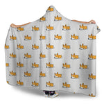 Sleeping Corgi Pattern Print Hooded Blanket