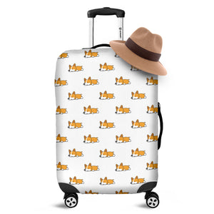 Sleeping Corgi Pattern Print Luggage Cover