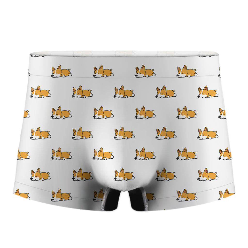 Sleeping Corgi Pattern Print Men's Boxer Briefs