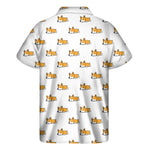 Sleeping Corgi Pattern Print Men's Short Sleeve Shirt