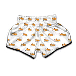 Sleeping Corgi Pattern Print Muay Thai Boxing Shorts
