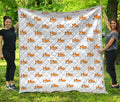 Sleeping Corgi Pattern Print Quilt