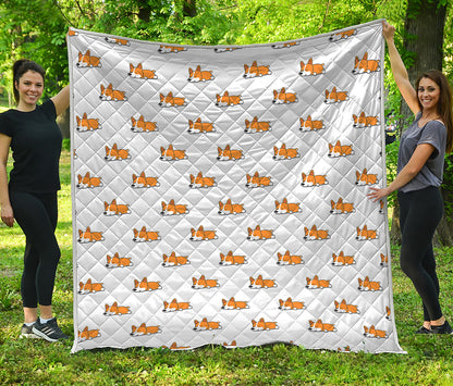 Sleeping Corgi Pattern Print Quilt