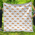 Sleeping Corgi Pattern Print Quilt