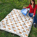 Sleeping Corgi Pattern Print Quilt