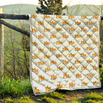 Sleeping Corgi Pattern Print Quilt
