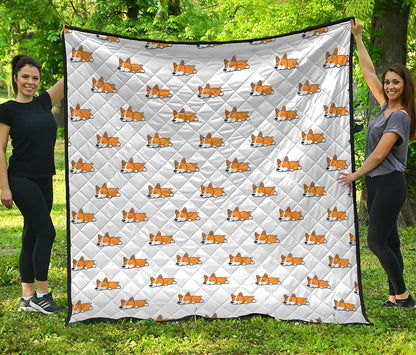 Sleeping Corgi Pattern Print Quilt