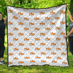 Sleeping Corgi Pattern Print Quilt