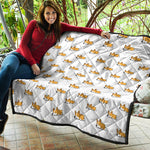Sleeping Corgi Pattern Print Quilt