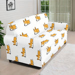 Sleeping Corgi Pattern Print Sofa Cover