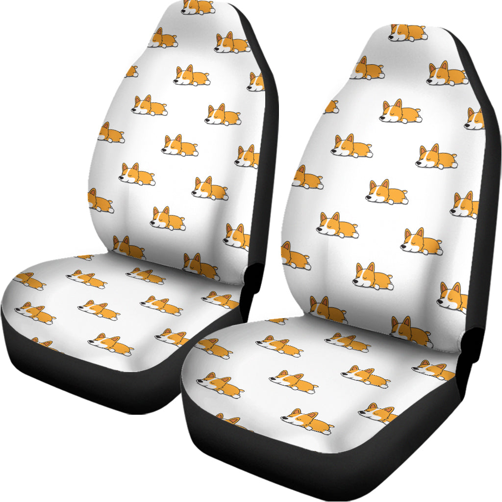 Sleeping Corgi Pattern Print Universal Fit Car Seat Covers