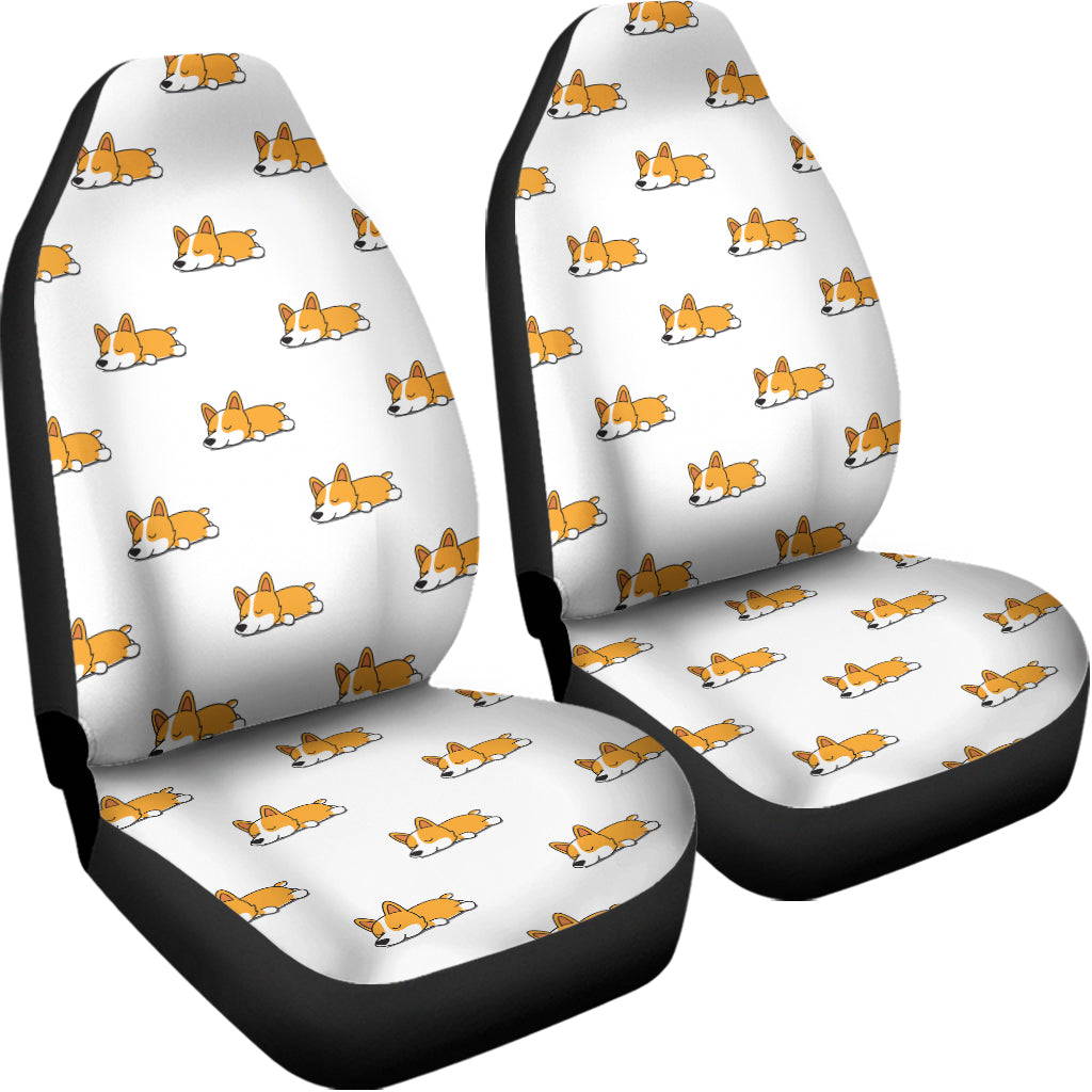 Sleeping Corgi Pattern Print Universal Fit Car Seat Covers