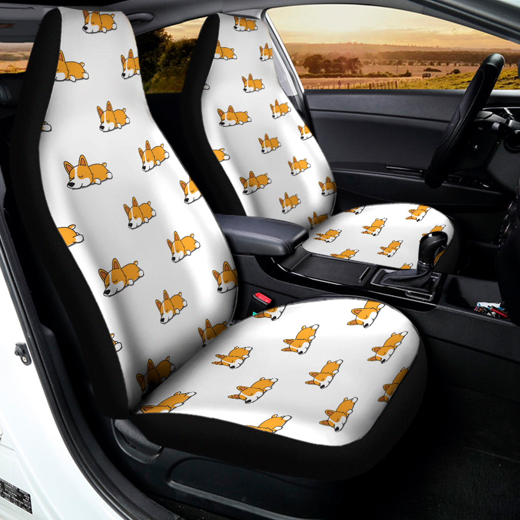 Sleeping Corgi Pattern Print Universal Fit Car Seat Covers