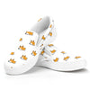 Sleeping Corgi Pattern Print White Slip On Shoes