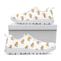 Sleeping Corgi Pattern Print White Running Shoes