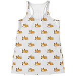 Sleeping Corgi Pattern Print Women's Racerback Tank Top
