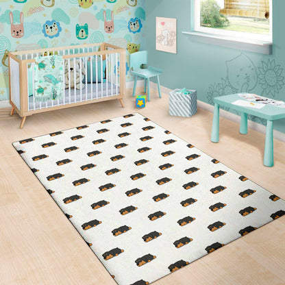 Sleeping Rottweiler Pattern Print Area Rug