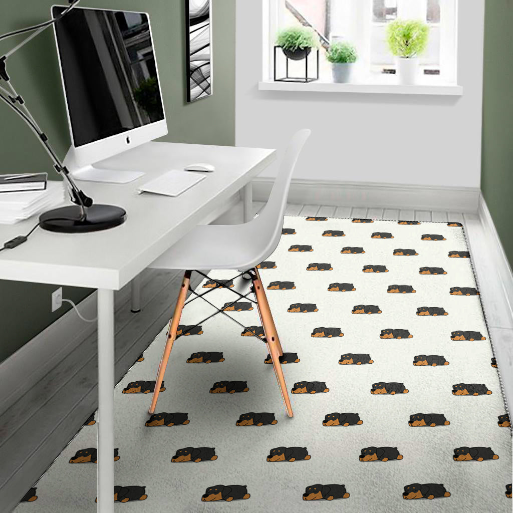 Sleeping Rottweiler Pattern Print Area Rug