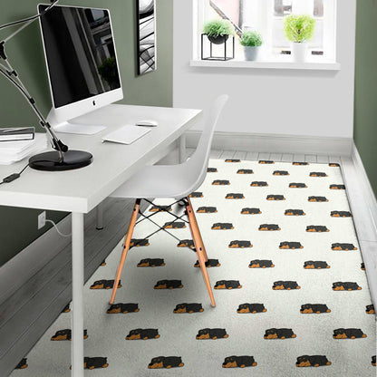 Sleeping Rottweiler Pattern Print Area Rug