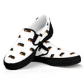 Sleeping Rottweiler Pattern Print Black Slip On Sneakers