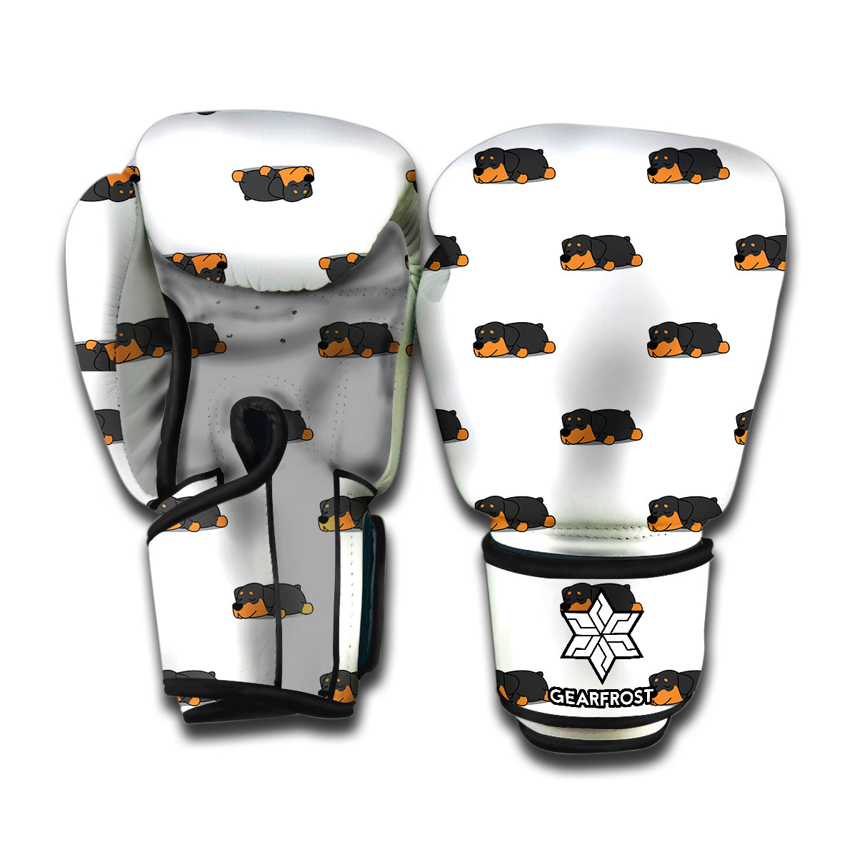 Sleeping Rottweiler Pattern Print Boxing Gloves