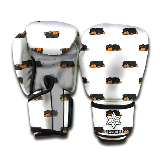 Sleeping Rottweiler Pattern Print Boxing Gloves