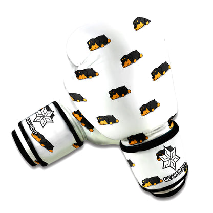 Sleeping Rottweiler Pattern Print Boxing Gloves