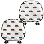 Sleeping Rottweiler Pattern Print Car Headrest Covers
