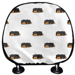 Sleeping Rottweiler Pattern Print Car Headrest Covers