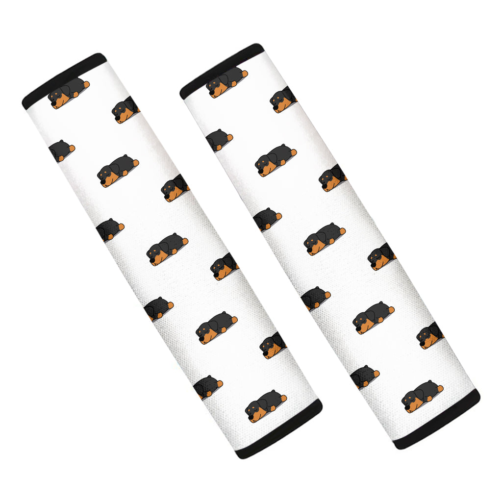 Sleeping Rottweiler Pattern Print Car Seat Belt Covers