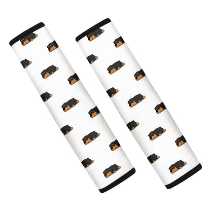Sleeping Rottweiler Pattern Print Car Seat Belt Covers