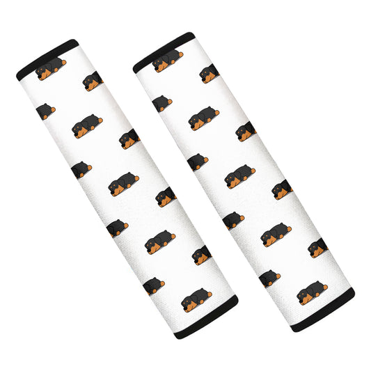 Sleeping Rottweiler Pattern Print Car Seat Belt Covers