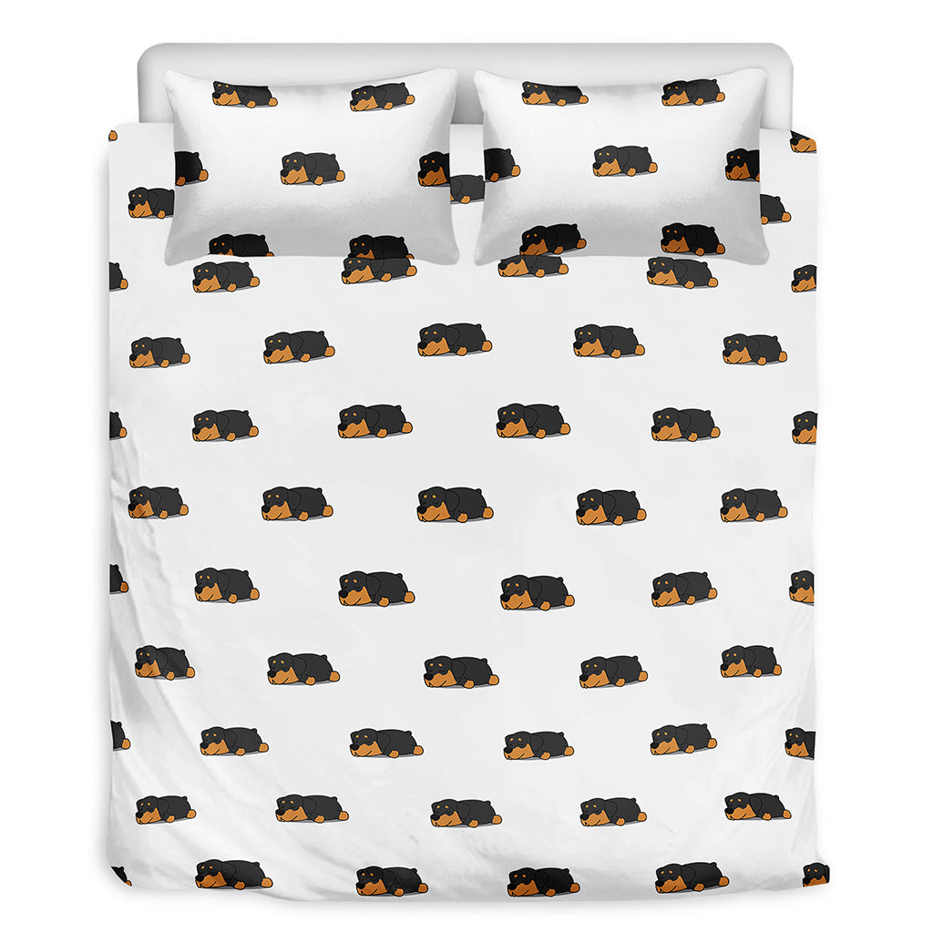 Sleeping Rottweiler Pattern Print Duvet Cover Bedding Set