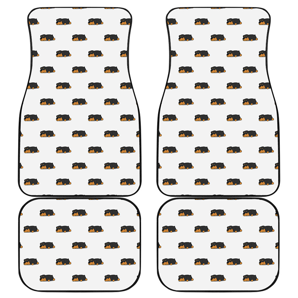 Sleeping Rottweiler Pattern Print Front and Back Car Floor Mats