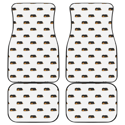 Sleeping Rottweiler Pattern Print Front and Back Car Floor Mats