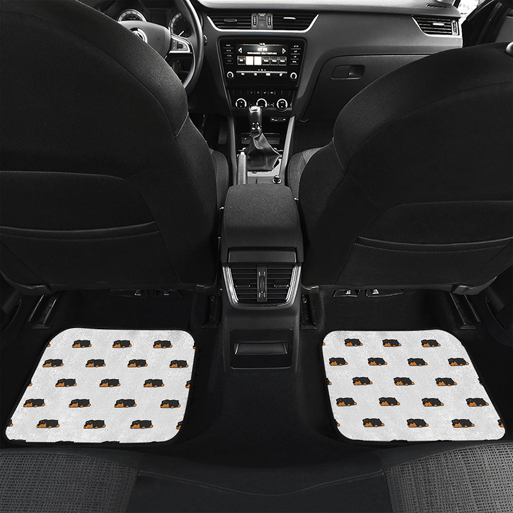 Sleeping Rottweiler Pattern Print Front and Back Car Floor Mats