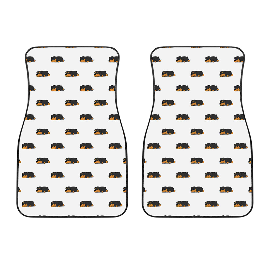 Sleeping Rottweiler Pattern Print Front Car Floor Mats