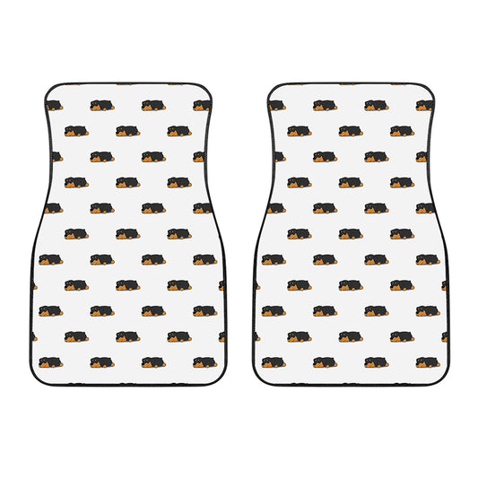 Sleeping Rottweiler Pattern Print Front Car Floor Mats
