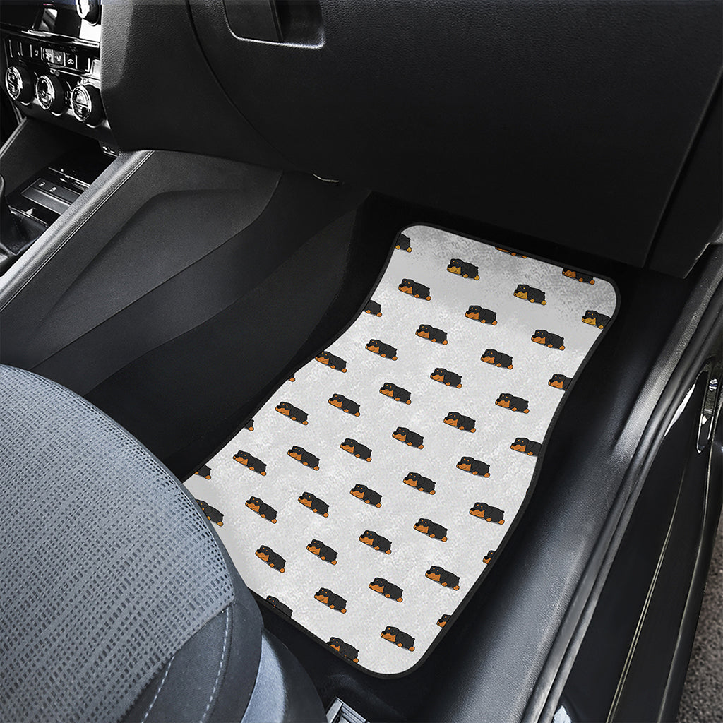 Sleeping Rottweiler Pattern Print Front Car Floor Mats