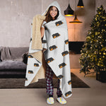 Sleeping Rottweiler Pattern Print Hooded Blanket